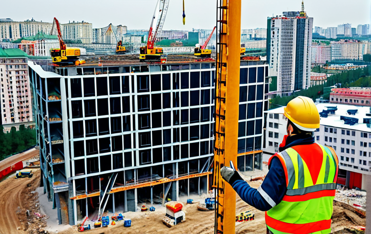 건설안전관리와 관련된 최신 기술 - Construction Site Monitoring**

"A bustling construction site in Moscow during the day, featuring a ...