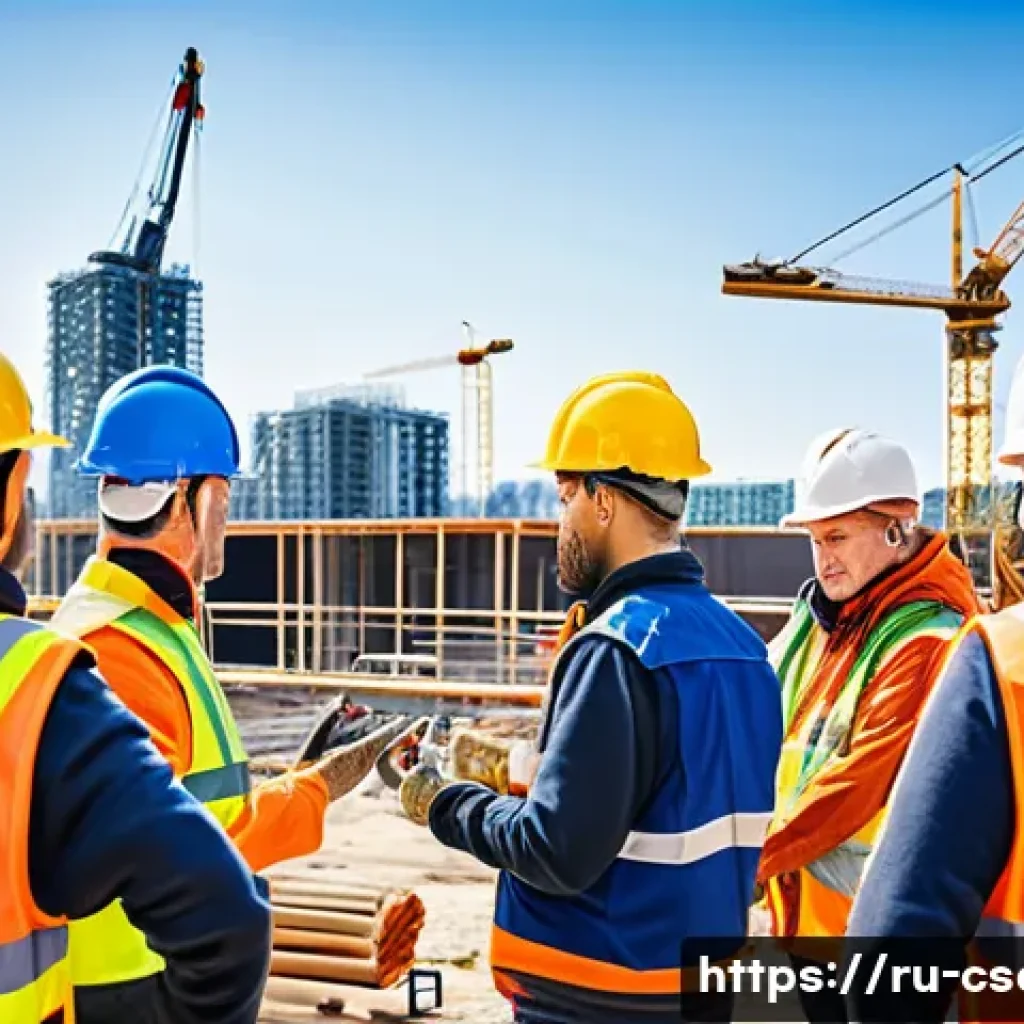 건설안전 실무자의 학습 동기 부여 사례 - A dynamic construction site training session featuring a diverse group of adult construction workers...