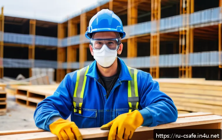 건설안전기사 실기에서 필요한 장비 준비 - A construction worker wearing full personal protective equipment including a properly fitted safety ...