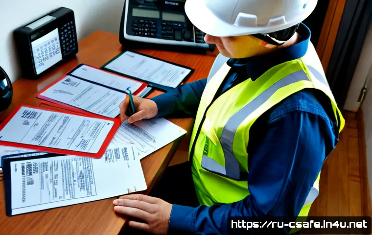 건설안전기사 과목별 공부시간 분배 - Photorealistic overhead view of a Russian construction safety certification candidate studying at a ...